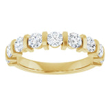 10K Gold Round Natural Diamond Bar Channel-Set Anniversary Band – 3/4–1 1/2 CTW - Yellow Gold - view 3