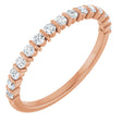 14K Gold Round Natural Diamond Bar Channel-Set Anniversary Band – 1.7 mm Stones - Rose Gold