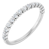 14K Gold Round Natural Diamond Bar Channel-Set Anniversary Band – 1.7 mm Stones - White Gold