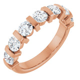 10K Gold Round Lab-Grown Diamond Bar Channel-Set Anniversary Band – 9/10–1 1/3 CTW - Rose Gold