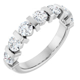 10K Gold Round Natural Diamond Bar Channel-Set Anniversary Band – 3/4–1 1/2 CTW - White Gold
