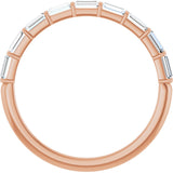 10K Gold Straight Baguette Natural Diamond Bar Channel-Set Anniversary Band – 1/5–5/8 CTW - Rose Gold - view 2