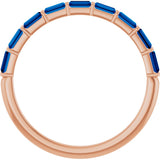 14K Gold Straight Baguette Lab-Grown Blue Sapphire Bar Channel-Set Anniversary Band - Rose Gold - view 2