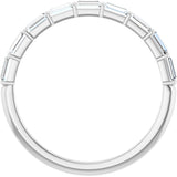 10K Gold Straight Baguette Natural Diamond Bar Channel-Set Anniversary Band – 1/5–5/8 CTW - White Gold - view 2