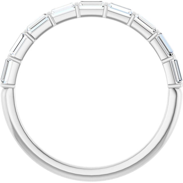 10K Gold Straight Baguette Natural Diamond Bar Channel-Set Anniversary Band – 1/5–5/8 CTW - White Gold - view 2