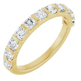 14K Gold Asscher Natural Diamond Bar Channel-Set Anniversary Band – 5/8–1 3/8 CTW - Yellow Gold