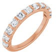 14K Gold Asscher Natural Diamond Bar Channel-Set Anniversary Band – 5/8–1 3/8 CTW - Rose Gold