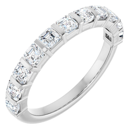 Platinum Asscher Lab-Grown Diamond Bar Channel-Set Anniversary Band – 5/8–1 1/3 CTW