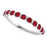 Platinum Round Lab-Grown Red Ruby Bar Channel-Set Anniversary Band - view 5