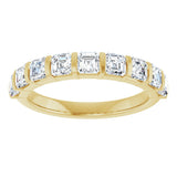 14K Gold Asscher Natural Diamond Bar Channel-Set Anniversary Band – 5/8–1 3/8 CTW - Yellow Gold - view 3