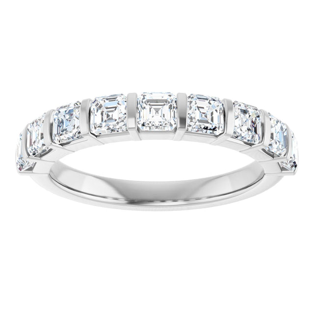 Platinum Asscher Lab-Grown Diamond Bar Channel-Set Anniversary Band – 5/8–1 1/3 CTW - view 3