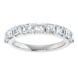 Platinum Asscher Natural Diamond Bar Channel-Set Anniversary Band – 5/8–1 3/8 CTW - view 3