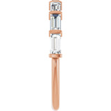 10K Gold Straight Baguette Natural Diamond Bar Channel-Set Anniversary Band – 3/4–1 CTW - Rose Gold - view 4