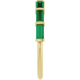 14K Gold Straight Baguette Lab-Grown Green Emerald Bar Channel-Set Anniversary Band - Yellow Gold - view 4