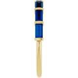 14K Gold Straight Baguette Lab-Grown Blue Sapphire Bar Channel-Set Anniversary Band - Yellow Gold - view 4
