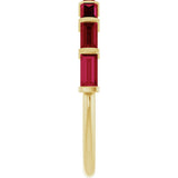 14K Gold Straight Baguette Lab-Grown Red Ruby Bar Channel-Set Anniversary Band - Yellow Gold - view 4