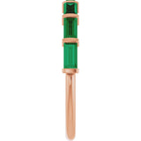 14K Gold Straight Baguette Lab-Grown Green Emerald Bar Channel-Set Anniversary Band - Rose Gold - view 4