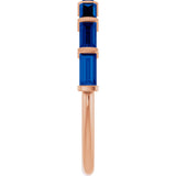 14K Gold Straight Baguette Natural Blue Sapphire Bar Channel-Set Anniversary Band - Rose Gold - view 4