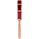 14K Gold Straight Baguette Natural Red Ruby Bar Channel-Set Anniversary Band - Rose Gold - view 4