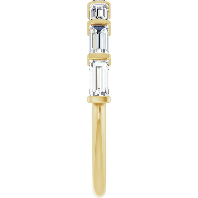 10K Gold Straight Baguette Lab-Grown Diamond Bar Channel-Set Anniversary Band – 3/4–9/10 CTW - Yellow Gold - view 4