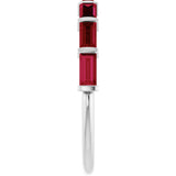 Platinum Straight Baguette Lab-Grown Red Ruby Bar Channel-Set Anniversary Band - view 4