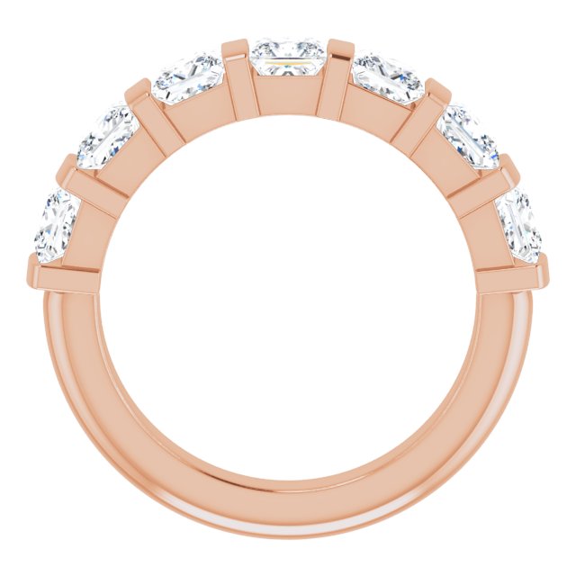 10K Gold Square Lab-Grown Diamond Bar Channel-Set Anniversary Band – 1 1/3–2 3/4 CTW - Rose Gold - view 2