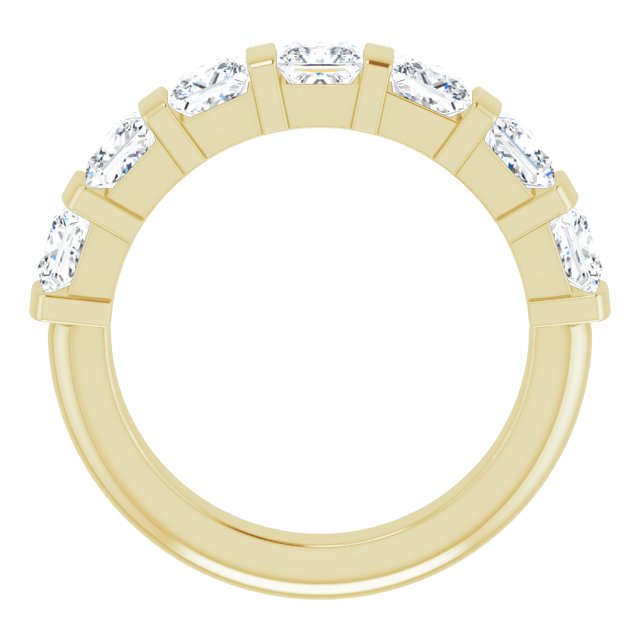 10K Gold Square Lab-Grown Diamond Bar Channel-Set Anniversary Band – 1 1/3–2 3/4 CTW - Yellow Gold - view 2