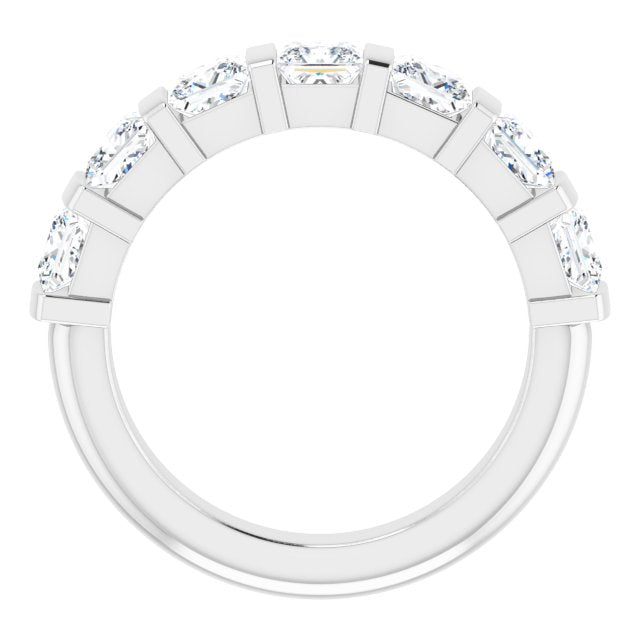 Platinum Square Natural Diamond Bar Channel-Set Anniversary Band – 3/8–2 3/4 CTW - view 2