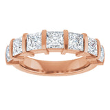 10K Gold Square Lab-Grown Diamond Bar Channel-Set Anniversary Band – 1 1/3–2 3/4 CTW - Rose Gold - view 3