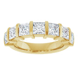 10K Gold Square Natural Diamond Bar Channel-Set Anniversary Band – 1 3/8–2 3/4 CTW - Yellow Gold - view 3
