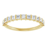 10K Gold Square Lab-Grown Diamond Bar Channel-Set Anniversary Band – 1/3–1 1/5 CTW - Yellow Gold - view 3