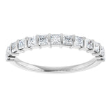 10K Gold Square Lab-Grown Diamond Bar Channel-Set Anniversary Band – 1/3–1 1/5 CTW - White Gold - view 3