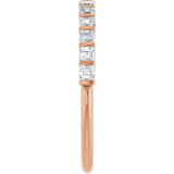14K Gold Asscher Natural Diamond Bar Channel-Set Anniversary Band – 5/8–1 3/8 CTW - Rose Gold - view 4