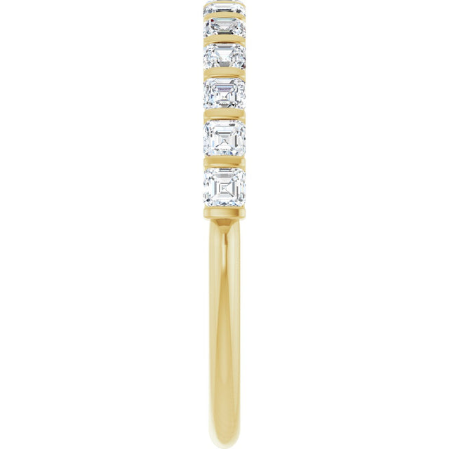 14K Gold Asscher Lab-Grown Diamond Bar Channel-Set Anniversary Band – 5/8–1 1/3 CTW - Yellow Gold - view 4