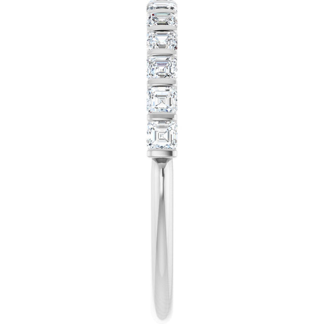 Platinum Asscher Lab-Grown Diamond Bar Channel-Set Anniversary Band – 5/8–1 1/3 CTW - view 4