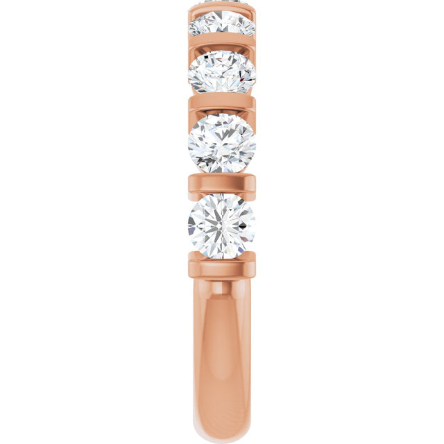 10K Gold Round Lab-Grown Diamond Bar Channel-Set Anniversary Band – 9/10–1 1/3 CTW - Rose Gold - view 4