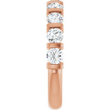 10K Gold Round Natural Diamond Bar Channel-Set Anniversary Band – 3/4–1 1/2 CTW - Rose Gold - view 4