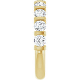 10K Gold Round Natural Diamond Bar Channel-Set Anniversary Band – 3/4–1 1/2 CTW - Yellow Gold - view 4