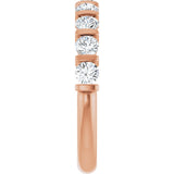 10K Gold Round Natural Diamond Bar Channel-Set Anniversary Band – 3/4–1 1/2 CTW - Rose Gold - view 4
