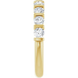 10K Gold Round Natural Diamond Bar Channel-Set Anniversary Band – 3/4–1 1/2 CTW - Yellow Gold - view 4