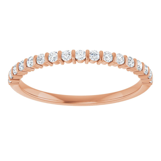 10K Gold Round Lab-Grown Diamond Bar Channel-Set Anniversary Band – 1/5–5/8 CTW - Rose Gold - view 3