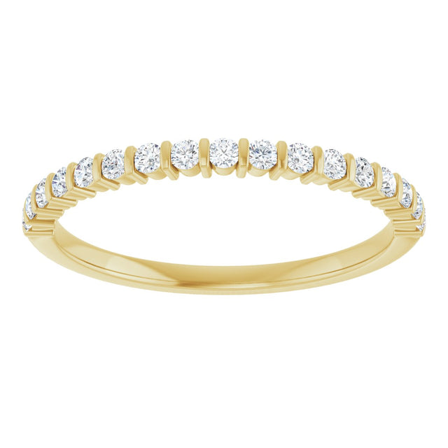 10K Gold Round Lab-Grown Diamond Bar Channel-Set Anniversary Band – 1/5–5/8 CTW - Yellow Gold - view 3