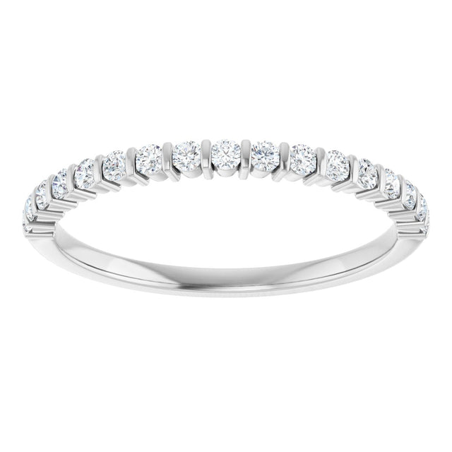 10K Gold Round Lab-Grown Diamond Bar Channel-Set Anniversary Band – 1/5–5/8 CTW - White Gold - view 3