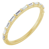 14K Gold Straight Baguette Natural Diamond Bar Channel-Set Anniversary Band – 2.5x1 mm Stones - Yellow Gold