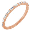 14K Gold Straight Baguette Natural Diamond Bar Channel-Set Anniversary Band – 2.5x1 mm Stones - Rose Gold
