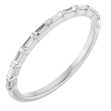 10K Gold Straight Baguette Lab-Grown Diamond Bar Channel-Set Anniversary Band – 1/5–1/2 CTW - White Gold