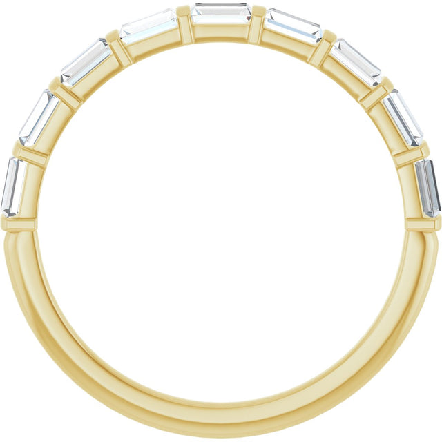 10K Gold Straight Baguette Lab-Grown Diamond Bar Channel-Set Anniversary Band – 1/5–1/2 CTW - Yellow Gold - view 2