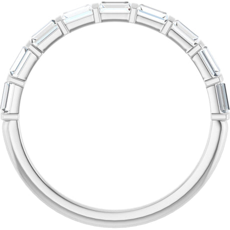 Platinum Straight Baguette Natural Diamond Bar Channel-Set Anniversary Band – 3x1.75 mm Stones - view 2