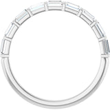 10K Gold Straight Baguette Lab-Grown Diamond Bar Channel-Set Anniversary Band – 1/5–1/2 CTW - White Gold - view 2