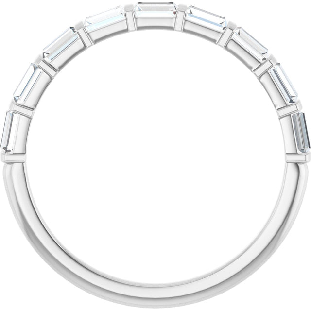 10K Gold Straight Baguette Natural Diamond Bar Channel-Set Anniversary Band – 1/5–5/8 CTW - White Gold - view 2